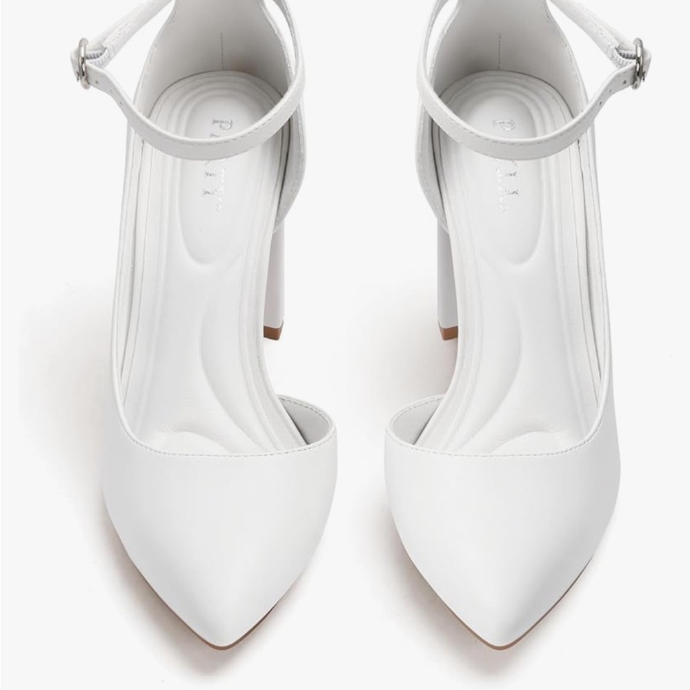 PARTY Women's 3.5 inch chunky heel ankle strap pumps size 8 - Picture 2 of 11